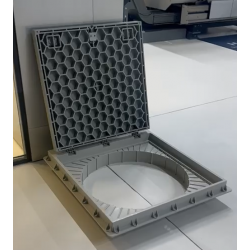 800 mm Çapında Rögar Kapağı – Çerçeveli, Geçmeli Kilitli Menteşeli Kapak