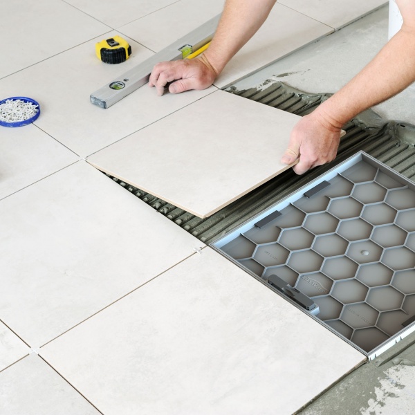 Gömme Rögar Kapağı - Seramik - Fayans Ve Mermer Zeminlerde - Gizli Çerçeve Kapak Çift Kulplu 45 X 45 - T52221S4520 - Luxwares