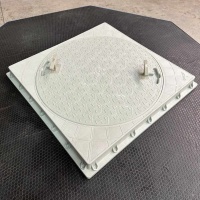 600 mm Kare El Tutamaklı Plastik Rögar (Menhol) Kapağı – Kare Çerçeveli Yuvarlak Kapak