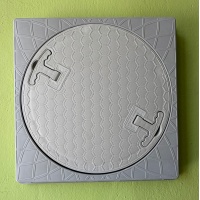 400mm Kare El Tutamaklı Plastik Rögar Menhol Kapak ve Kare Çerçeveli yuvarlak oval menhol kapağı