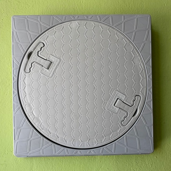 400mm Kare El Tutamaklı Plastik Rögar Menhol Kapak ve Kare Çerçeveli yuvarlak oval menhol kapağı - T2400X47215014 - Luxwares