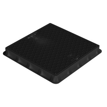 60x60 Plastik Rögar Kapağı – Kare Çerçeveli, El Tutamaklı  Siyah Renk - TS552SYH4KE60 - Luxwares