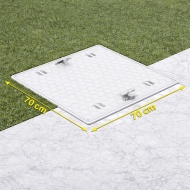 70x70 Plastik Rögar Kapağı – Kare Çerçeveli, El Tutamaklı 