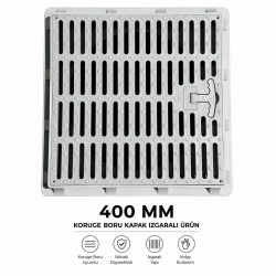 400 MM KORUGE BORU UYUMLU ÇERÇEVE + IZGARALI KAPAK 