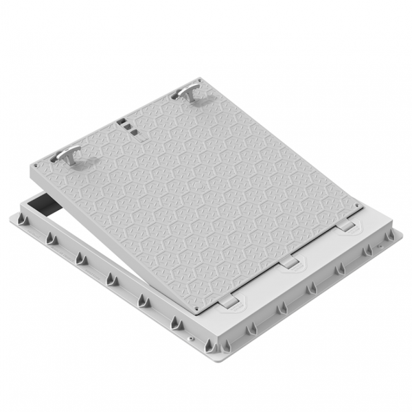 100x120 kilitli menteşeli rögar kapağı 1000x1200 mm plastik PP luxwares el tutamaklı kapak