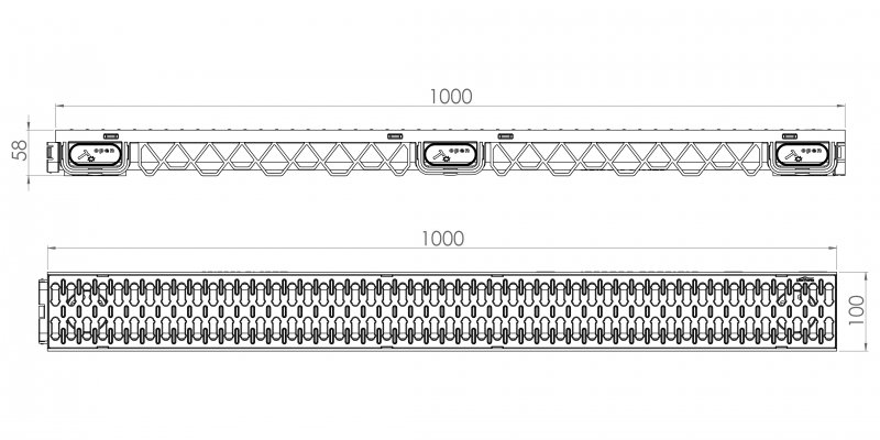 100x60x1000 mm Plastik Yağmur & Havuz Su Kanalı IzgaralI Mazgal Oluğu Fiyatı | Ölçüleri
