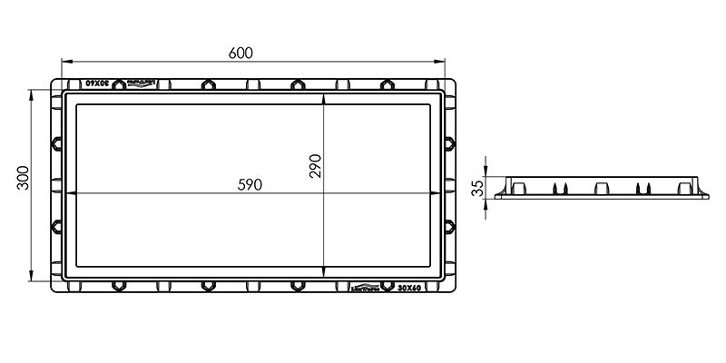30x60 Rögar Kapağı Teknik Ölçüleri