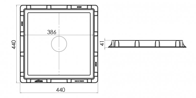 40x40 Izgara Mazgal Rögar Kapağı Teknik Ölçüleri