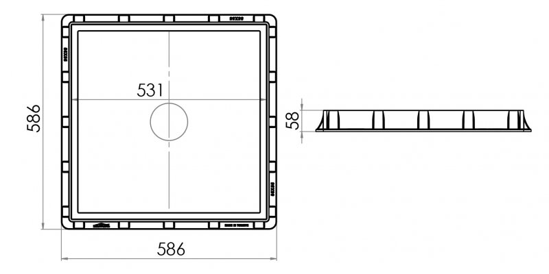 55x55 Rögar Kapağı Teknik Ölçüleri
