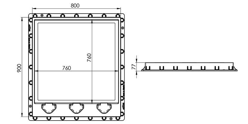 80x90 Rögar Kapağı Teknik Ölçüleri