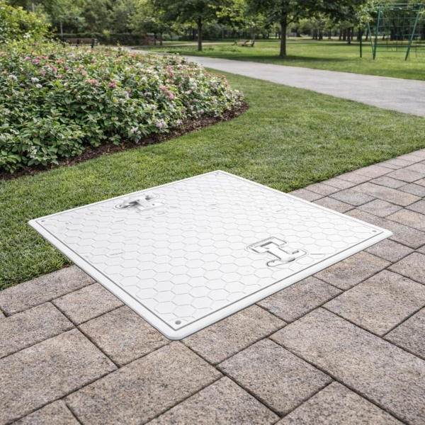 60x60 Plastik Rögar Kapağı – Kare Çerçeveli, El Tutamaklı - Luxwares Rögar Kapak & Kutu & Drenaj Kanalları