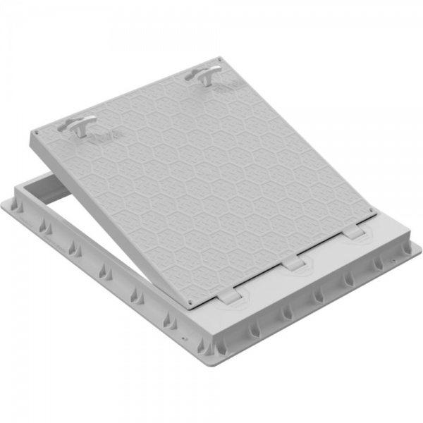 80x90 Rögar Kapağı – Havuz, Peyzaj ve Yer Kapakları için Çerçeve + Menteşeli Plastik Kulplu Düz Kapak - TS8090VBM5S52 - Luxwares