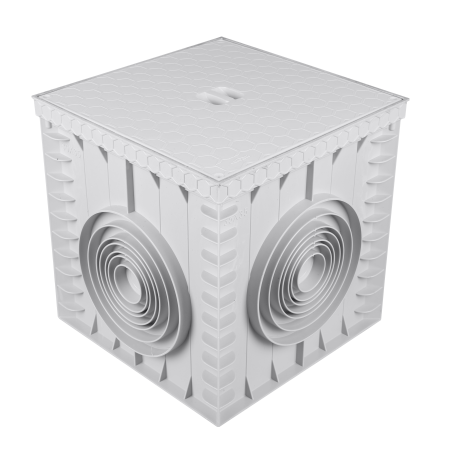 35x35 Plastik Menhol/Rögar Kutusu – Düz Kapaklı Model - TS35X0002 - Luxwares Kutu