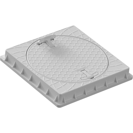 500mm Kare El Tutamaklı Plastik Rögar Menhol Kapak ve Kare Çerçeveli yuvarlak oval menhol kapağı - T2342S47215014 - Luxwares