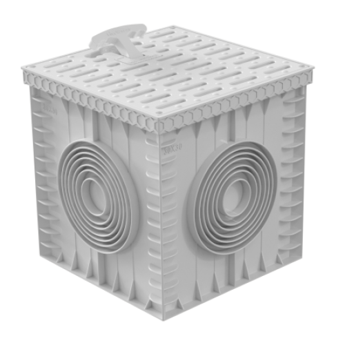 30x30 Izgaralı Menhol Kutu - El tutamaklı menhol plastik ızgaralı kapak versiyonu - MS30X30CM - Luxwares