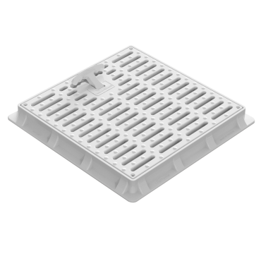 40x40 Izgaralı Rögar Kapağı – El Tutamaklı Plastik Çerçeveli Menhol Kapak Modeli - TR5540X40 - Luxwares