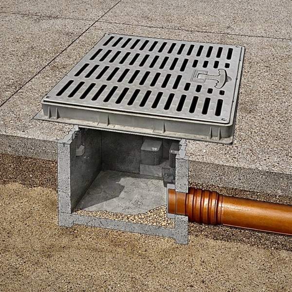 40X40 Izgaralı Plastik Rögar Menhol Kapak ve Çerçeveli-Luxwares