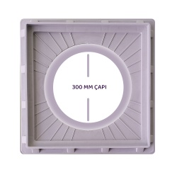 300’lük Koruge Borular için Plastik Geçmeli Kapak – Çerçeveli 300 mm Koruge Boru Kapağı