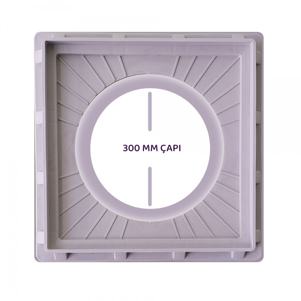 300’lük Koruge Borular için Plastik Geçmeli Kapak – Çerçeveli 300 mm Koruge Boru Kapağı-Luxwares