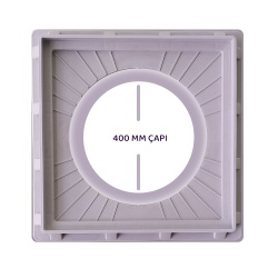 400’lük Koruge Borular için Plastik Geçmeli Kapak – Çerçeveli 400 mm Koruge Boru Kapağı