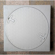 500mm Kare El Tutamaklı Plastik Rögar Menhol Kapak ve Kare Çerçeveli yuvarlak oval menhol kapağı