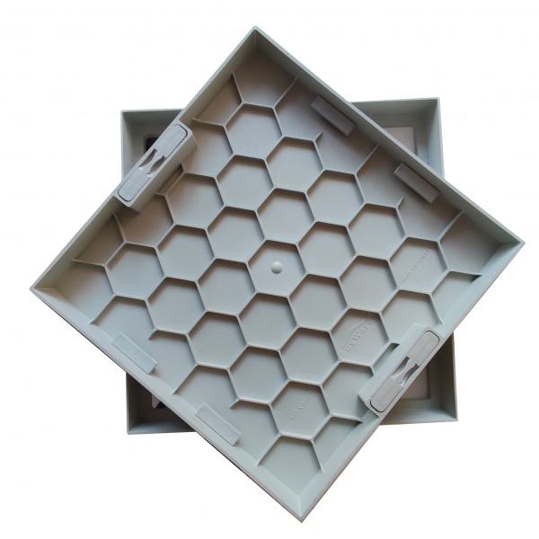 Gömme Rögar Kapağı - Seramik - Fayans Ve Mermer Zeminlerde  Gizli Çerçeve Kapak 55 x 55 - ÇİFT KULPLU-Luxwares