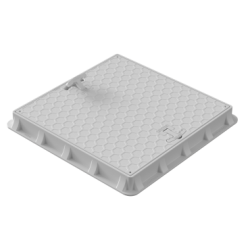 60x60 Plastik Rögar Kapağı – Kare Çerçeveli, El Tutamaklı 