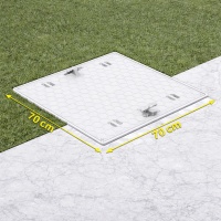 70x70 El Tutamaklı Plastik Rögar Menhol Kapağı - Luxwares Çerçeve + Kapak