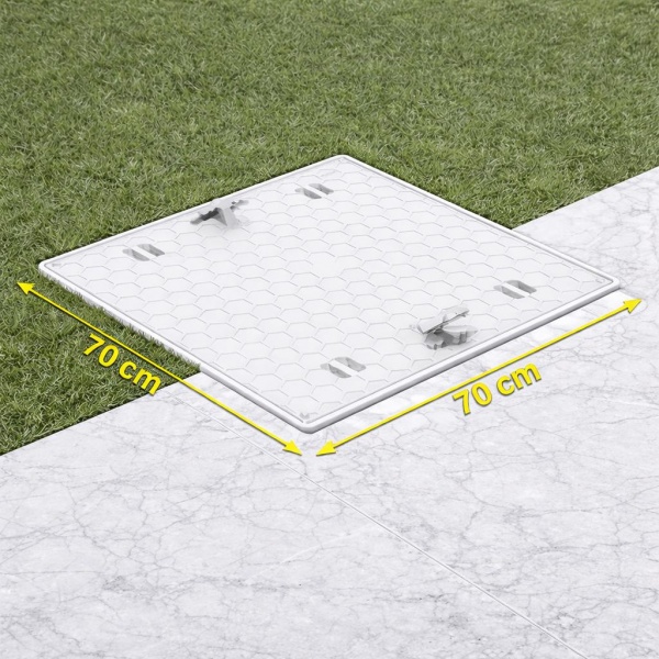 70x70 Plastik Rögar Kapağı – Kare Çerçeveli, El Tutamaklı-Luxwares