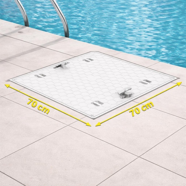 70x70 Plastik Rögar Kapağı – Kare Çerçeveli, El Tutamaklı-Luxwares