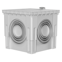 55x55 cm Menhol – 5 Çıkışlı Yer Altı Buatı | Alttan Çıkışlı, PE Katkılı, Kulplu Düz Kapaklı Rögar Kutusu