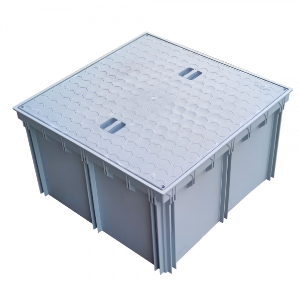 55x55 Menhol Rögar Kutusu Yükseltme Aparatı – 30 cm Yükseltici Çerçeve + Plastik Kapağı-Luxwares