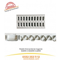 100x60x1000 mm Plastik Izgaralı Drenaj Kanalı | Yağmur Suyu ve Havuz Kenarı Oluğu