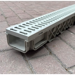 120x90x500 mm Plastik Izgaralı Drenaj Kanalı | Yağmur Suyu ve Havuz Kenarı Oluğu