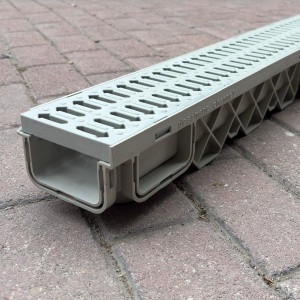 120x90x500 mm Plastik Izgaralı Drenaj Kanalı | Yağmur Suyu ve Havuz Kenarı Oluğu