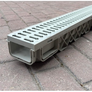 120x90x500 mm Plastik Izgaralı Drenaj Kanalı | Yağmur Suyu ve Havuz Kenarı Oluğu