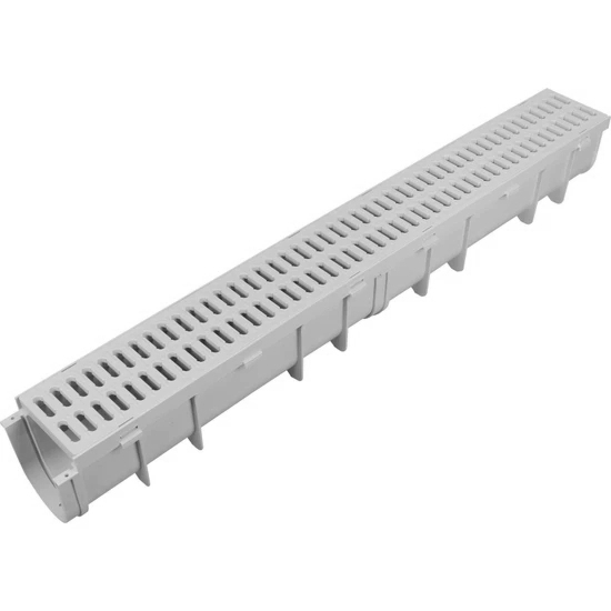 130x145x1000 mm Plastik Izgaralı Drenaj Kanalı | 13×14,5×100 cm Yağmur Suyu, Yüzey ve Havuz Kenarı Drenaj Kanalı-Luxwares