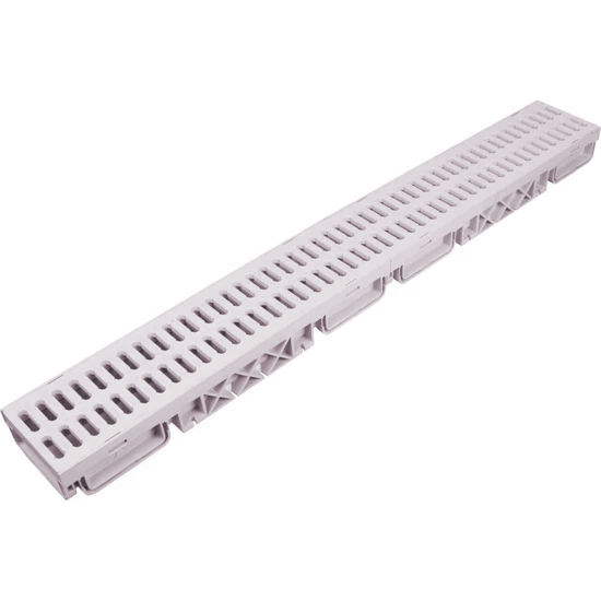 130x60x1000 mm Plastik Izgaralı Drenaj Kanalı | Yağmur Suyu ve Havuz Kenarı Oluğu-Luxwares