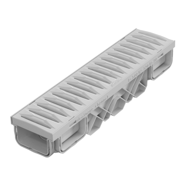 150x100x500 mm Plastik Izgaralı Drenaj Kanalı | Yağmur Suyu ve Havuz Kenarı Oluğu-Luxwares