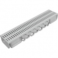 200x145x1000 mm Plastik Izgaralı Drenaj Kanalı | Yağmur Suyu ve Havuz Kenarı Oluğu