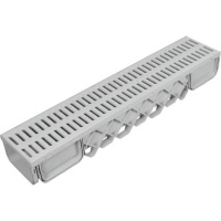 200x145x1000 mm Plastik Izgaralı Drenaj Kanalı | Yağmur Suyu ve Havuz Kenarı Oluğu