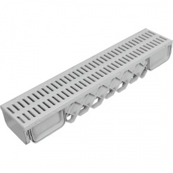 200x145x1000 mm Plastik Izgaralı Drenaj Kanalı | Yağmur Suyu ve Havuz Kenarı Oluğu