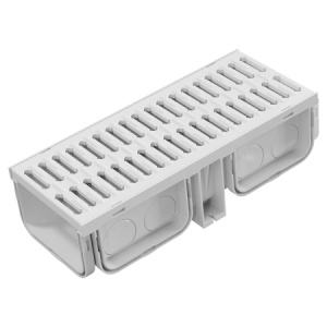 200x145x500 mm Plastik Izgaralı Drenaj Kanalı | Yağmur Suyu ve Havuz Kenarı Oluğu