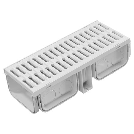 200x145x500 mm Plastik Izgaralı Drenaj Kanalı | Yağmur Suyu ve Havuz Kenarı Oluğu-Luxwares