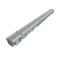 80x65x1000 mm Plastik Izgaralı Drenaj Kanalı | Yağmur Suyu ve Havuz Kenarı Oluğu